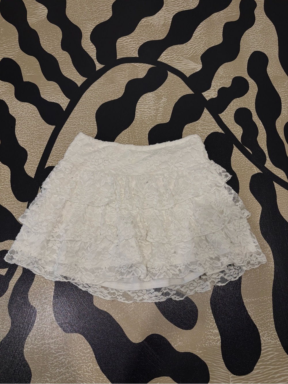 Target White Lace Tiered Mini Skirt
